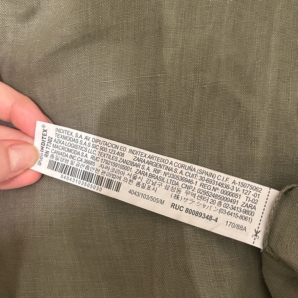 Zara Women's Olive Green Duster/Light Shacket - Picture 10 of 12